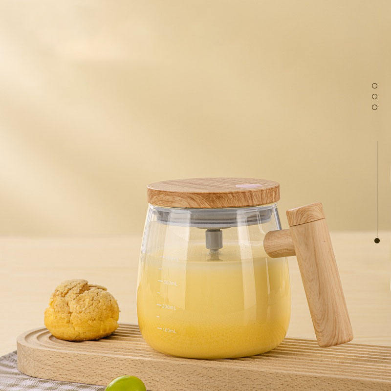 Self Stirring Mug with Wooden Finish